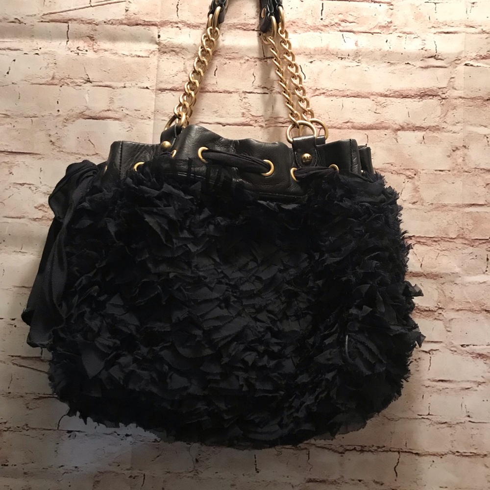 Authentic juicy couture leather / silk corsage bag